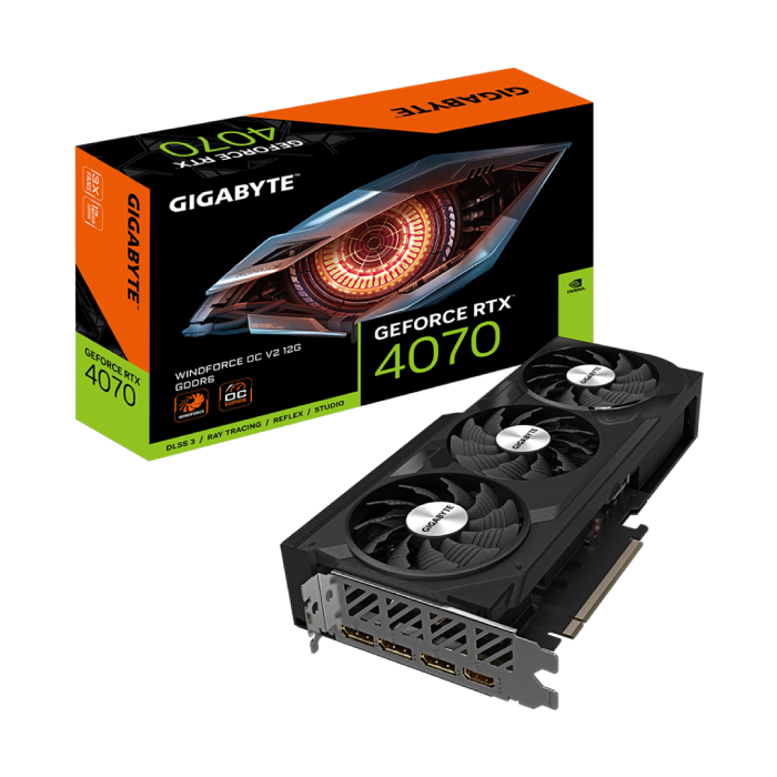 کارت گرافیک گیگابایت GeForce RTX 4070 WINDFORCE OC V2 12GB